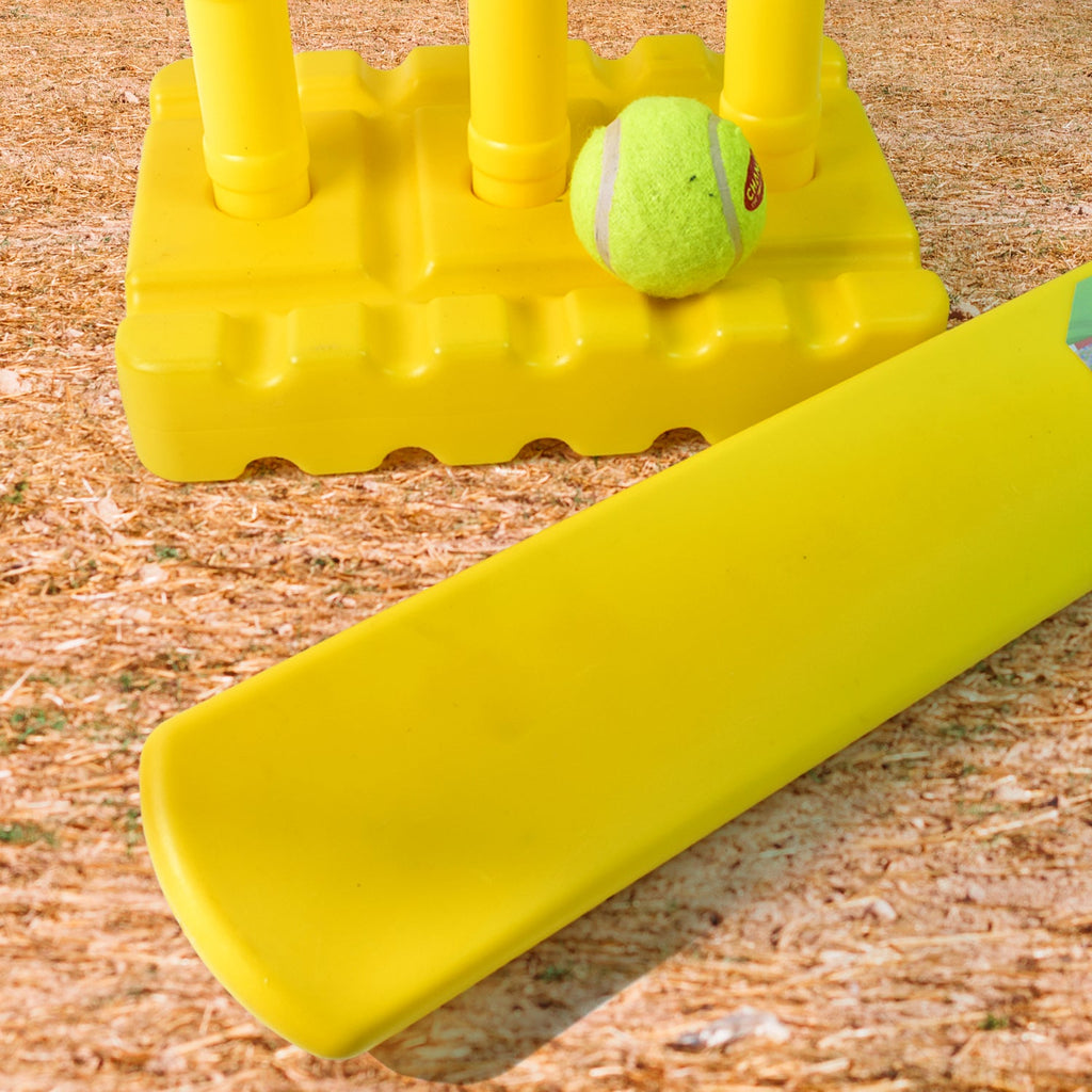 Aditi Kids Cricket Kit laid out on a grassy field, ready for an exciting game.