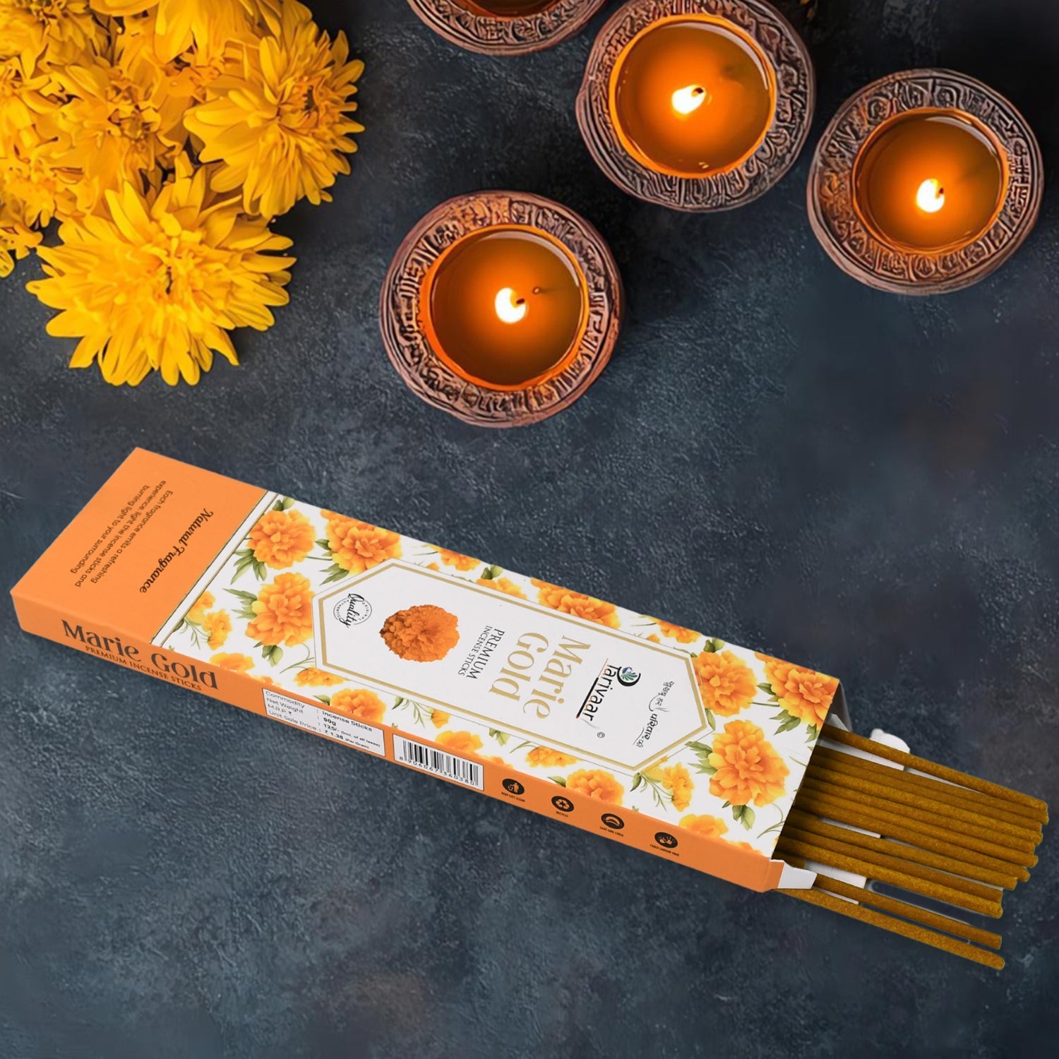 Agarbatti Sticks 90 GM pack, featuring a vibrant mixed floral fragrance design.