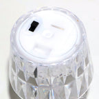 Crystal-effect LED mini lamp emitting soft warm light for home décor and festive use.