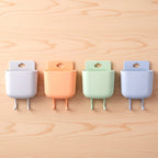 Plastic charging shelf holder designed for wall mounting and organization