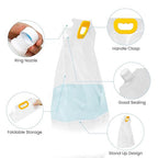 Resealable airtight food storage bag with screw-on leakproof cap