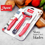 Kitchen knife and peeler set with durable stainless steel blades and ergonomic grips