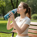 Gym use sports sipper water bottle with flip-lock cap
