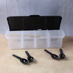 Airtight 4-section spice box with transparent lids and spoons for each compartment