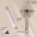 Flexible scrub brush head suited for bathroom and kitchen surface cleaning