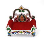 Side profile of the elegant Bal Gopal Singhasan, ideal for deity placement.