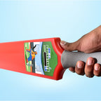 Child-friendly plastic cricket bat, ideal for backyard games.