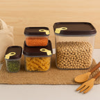 Airtight container lid showing the push 'n' lock mechanism.