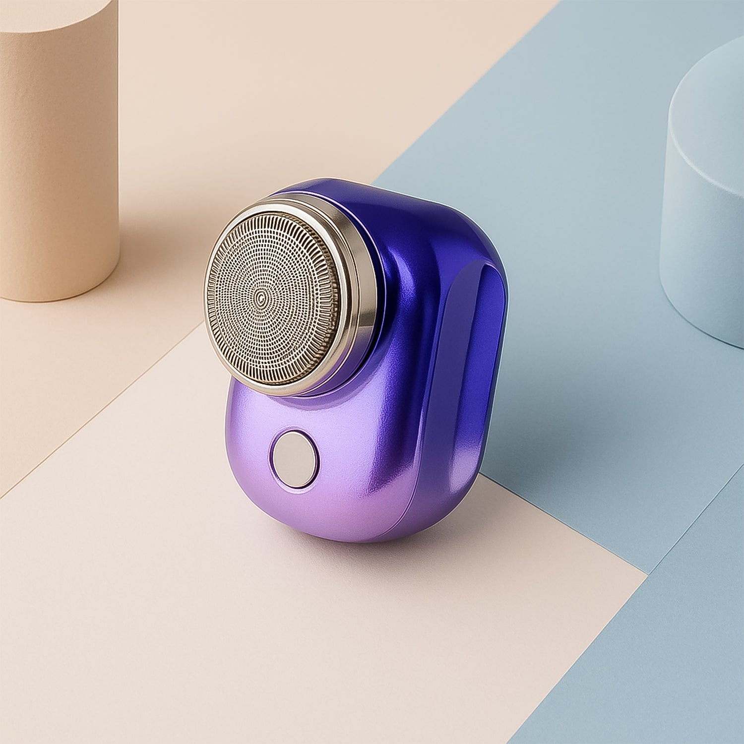 Electric beard trimmer cutting facial hair with precision