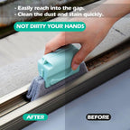 Window groove cleaning brush effectively used on a window track.