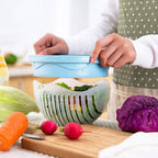 The ChopFresh 60 Seconds Bowl being used as a strainer to wash vegetables.