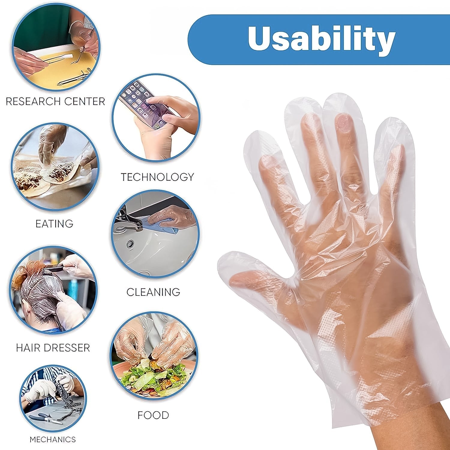 BioGlove branded disposable kitchen hand glove showing eco-friendly feature