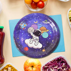 Pack of JubileeJoy brand disposable paper plates, ready for a birthday celebration.