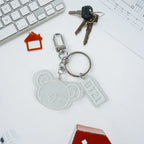 Random design acrylic and metal keychain