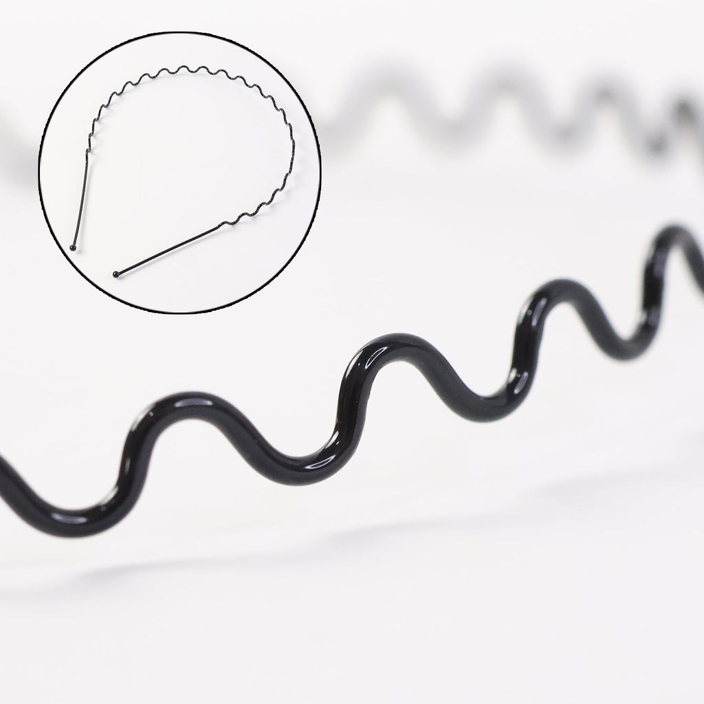 Flexible metal hair band with anti-slip wavy design