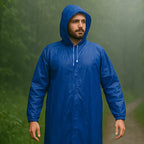 Durable waterproof raincoat for men suitable for outdoor activities.