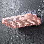Plastic soap dish holder with drainage slats for soap drying