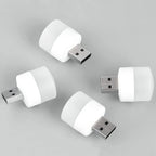 Portable USB bulb connected to a power bank, ready for emergency light situations.