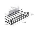 Installation steps for the drill-free metal kitchen rack.