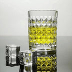 The complete Serve Stellar diamond-cut glass tumbler set displayed in its packaging.