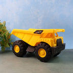 Durable Funwoods friction-powered dump truck toy with tipping dumper bed