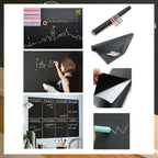 Person applying a large blackboard wall sticker to a smooth wall.