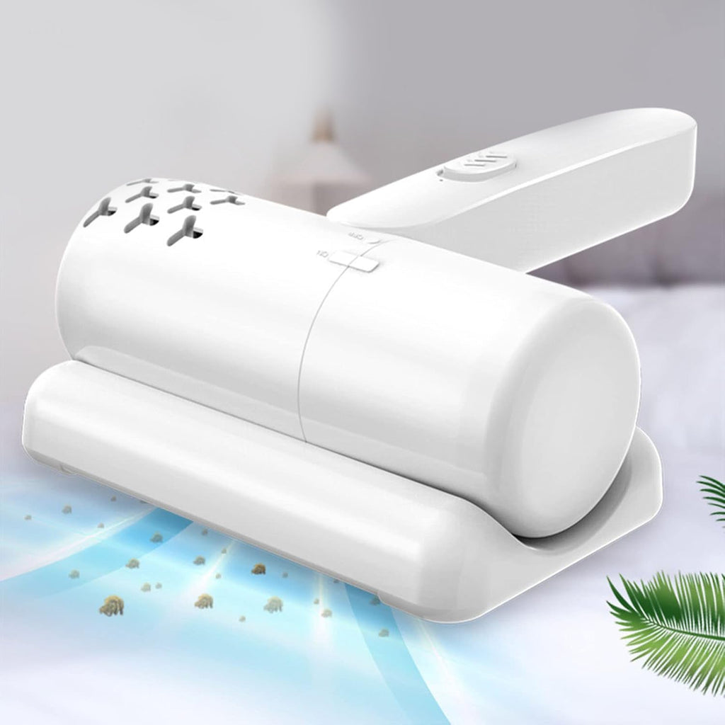 Dust Mite Controller USB rechargeable device on fabric surface