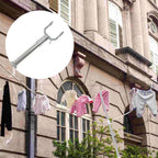 Stainless steel telescopic clothes hook with a robust grip handle.