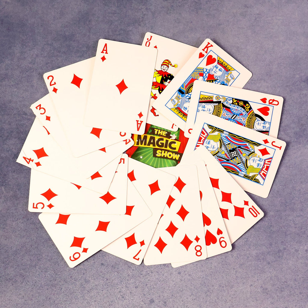 Close-up of poker-style Magic Show playing card