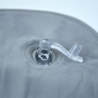 Close-up of features on inflatable travel pillow