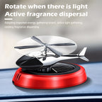 Detail of solar panel powering helicopter car air freshener
