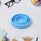 Silicone foldable travel mug without a lid, showcasing its interior and material texture.