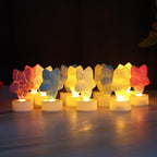 Unlit star shaped LED tealight candle with plastic body decorative topper