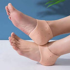 Kid silicone heel protectors on white background, comfort fit