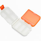 Compact plastic pill storage box ideal for travel and daily use