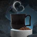 Single black plastic coffee mug with a sleek finish, suitable for everyday enjoyment.