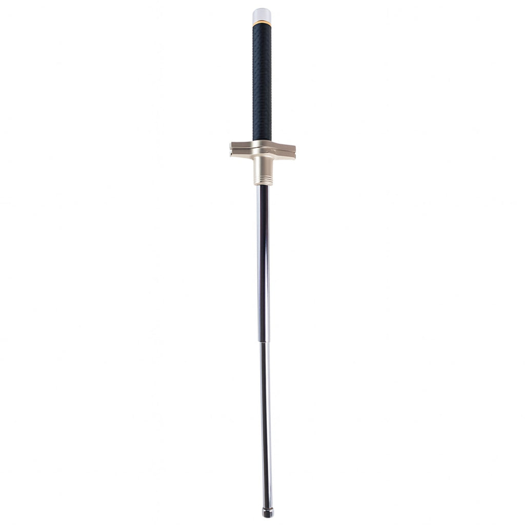 The compact Indo Glow Folding Walking Stick stored neatly inside its black nylon carry bag.
