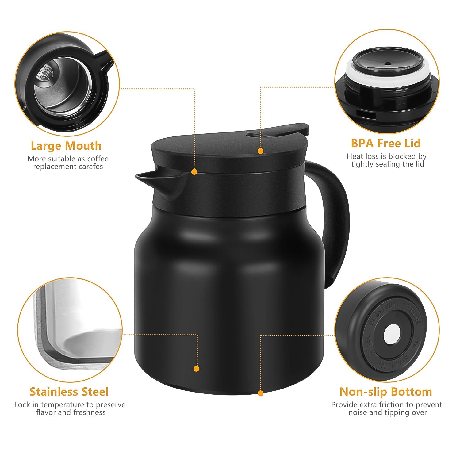 Own Hydrate Thermal Coffee Carafe and matching bottle filled with hot beverage.