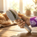 Comfortable pet grooming needle tool with non-slip grip