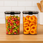 Stackable 1200 ML food storage containers with secure clip-lock lids for kitchen