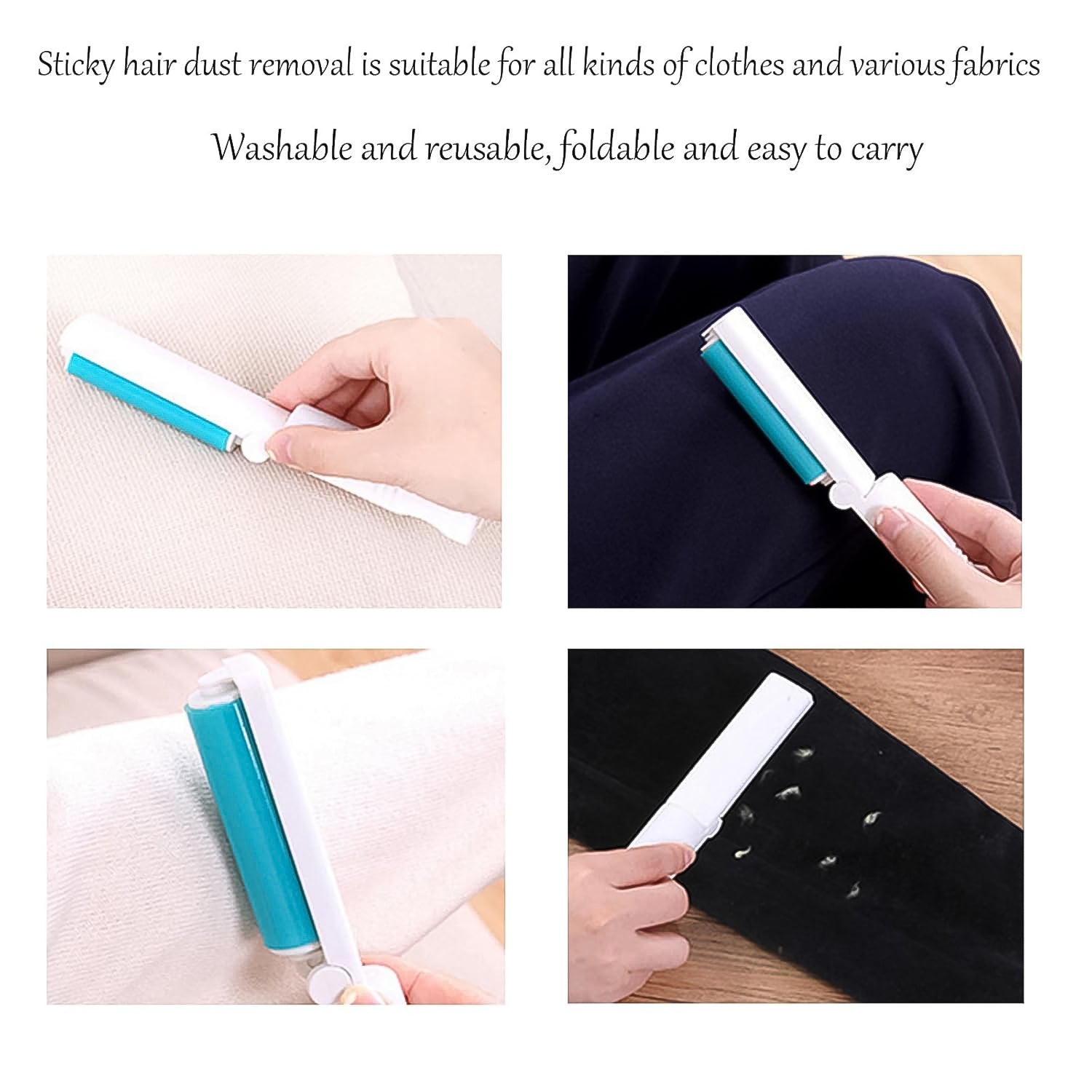 Multiple reusable lint rollers in various colors, showcasing product variety.