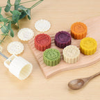 Traditional mooncake press mold featuring detailed floral pattern