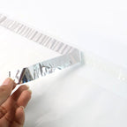 Courier polybag packaging close-up with tamper-proof seal