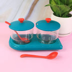 Spice and condiment organizer set placed on a kitchen counter