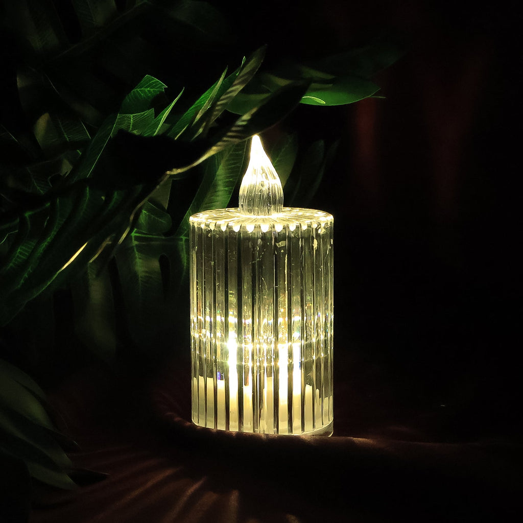 LED flameless candle lights arranged as decorative centerpiece