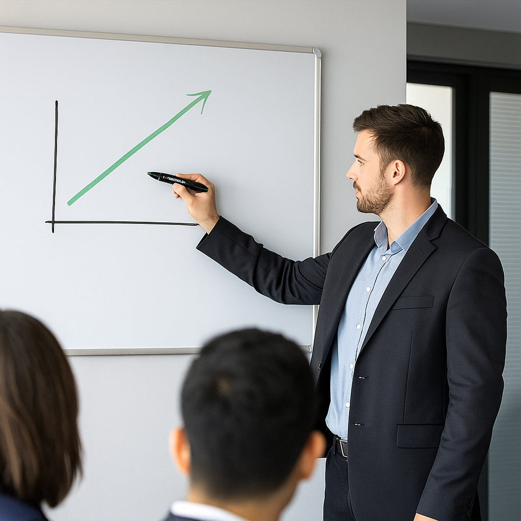 Markers neatly organized inside compact zippered carrying case for portability