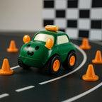 Small cartoon style toy vehicles from Funwoods Scurry set
