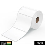 Stack of 4x6 inch direct thermal labels for parcel printing.
