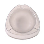 Unbreakable transparent white plastic ashtray with flat base