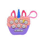Close-up of the tactile buttons on the Mini Push Bubbles Game, a sensory fidget toy.
